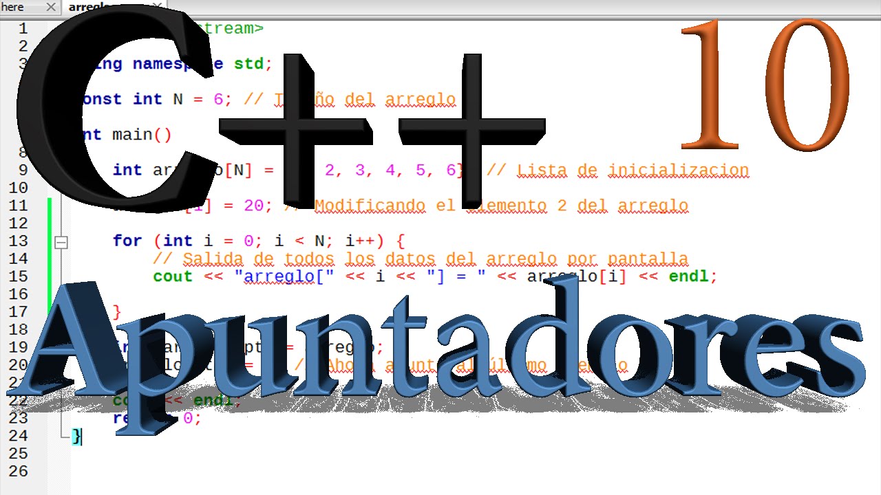 Programación en C++ 10 - Apuntadores