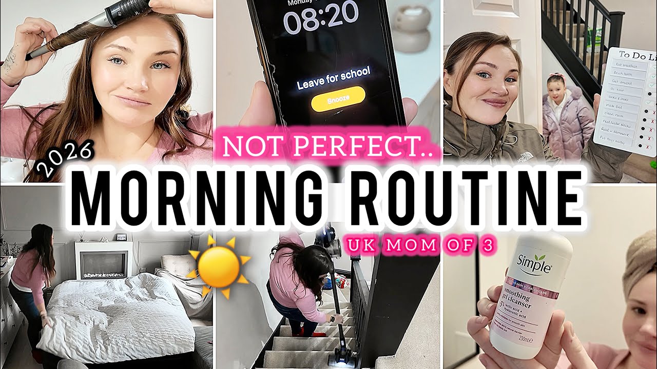 Morning Routine as a SAHM | uk mom | School Run, Cleaning Reset & Real Life 😩