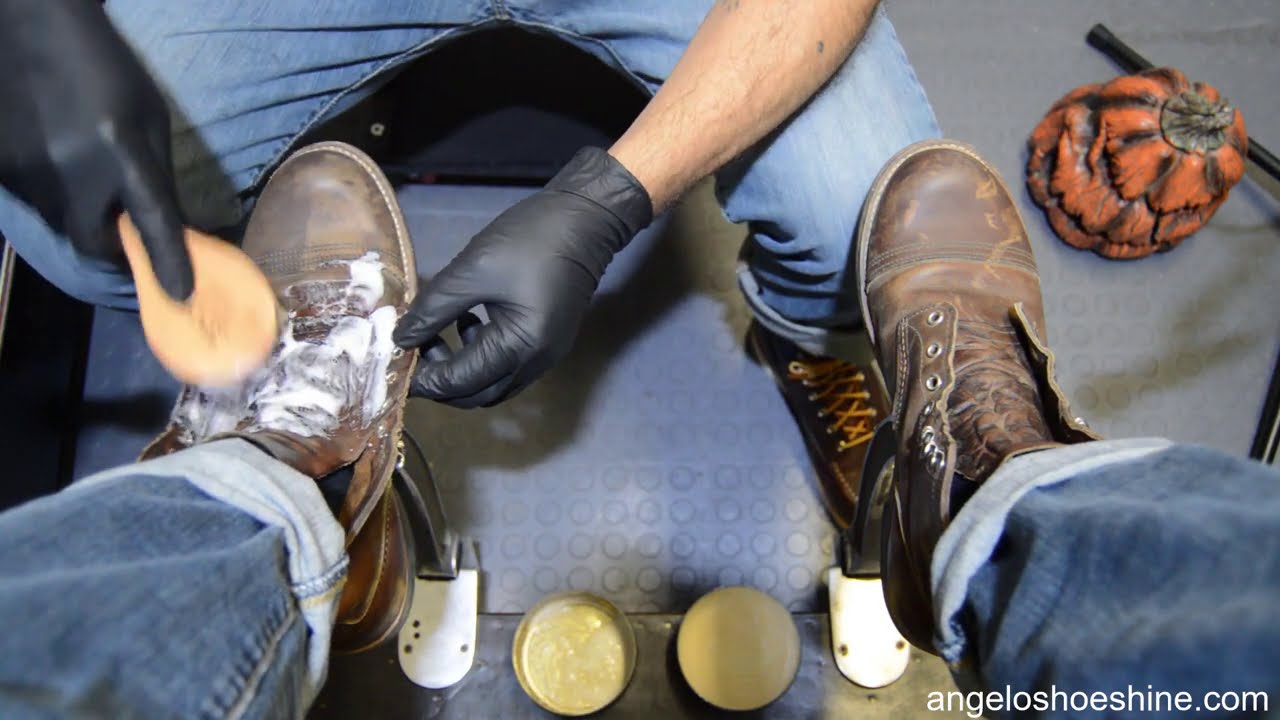 TRY NOT TO CLOSE YOUR EYES! RELAXING! | ANGELO SHOE SHINE ASMR