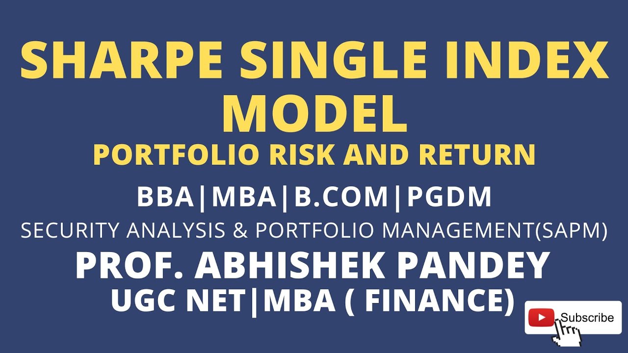 Sharpe Single Index Model|Portfolio Risk and Return|Security Analysis and Portfolio Management(SAPM)