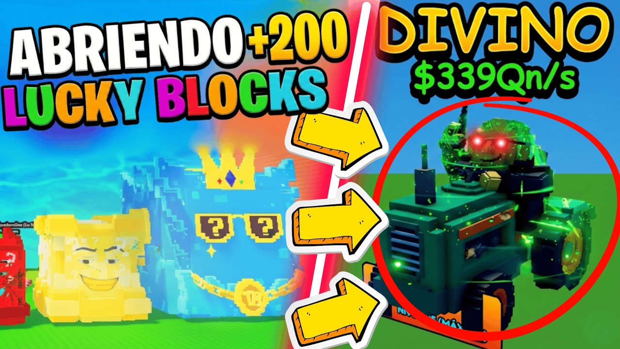 ABRO 200 LUCKY BLOCKS DIVINOS!!! ¡ROMPÍ EL JUEGO! 💀🔥 ¡Escapa del Tsunami por Brainrots!