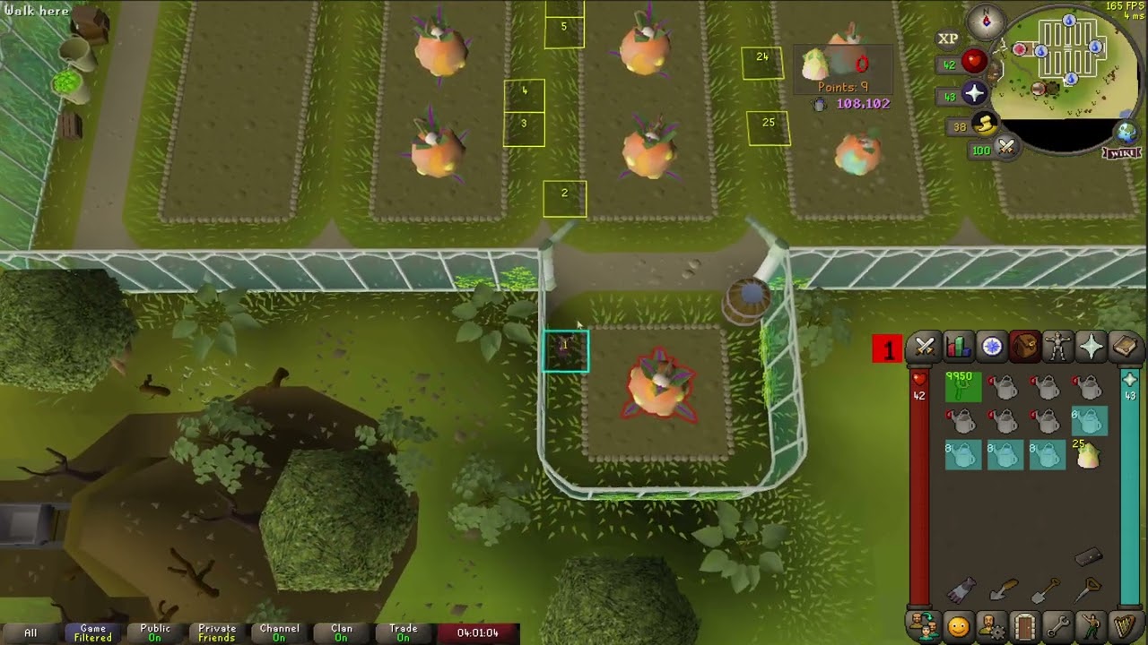 OSRS Efficient 25x4 Tithe Farm Example