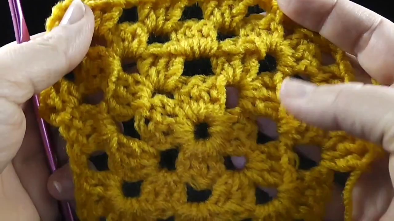 The Basic GRANNY SQUARE for beginners, LEFT-HANDED VERSION, by Bonnie Barker