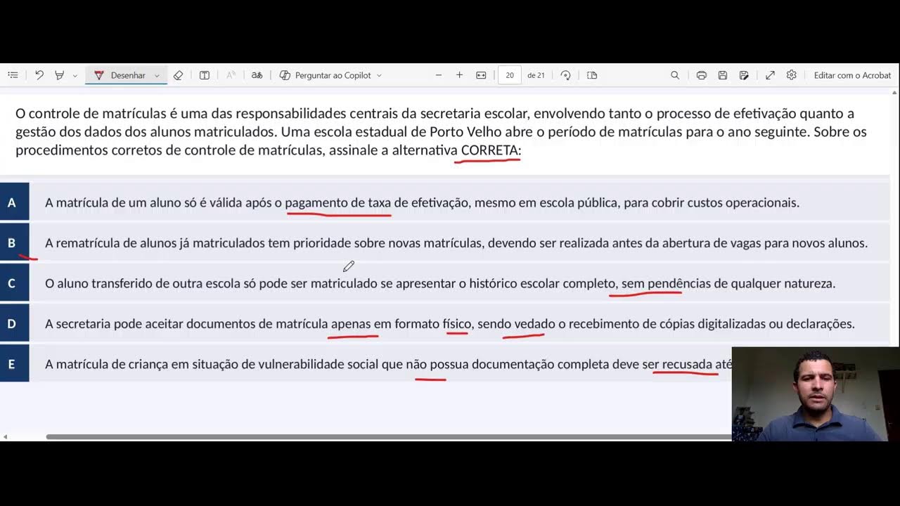 3ª REVISÃO DE VESPERA - SECRETARIADO  | SEDUC-RO 2026 – QUESTÕES IBADE 20 A 30
