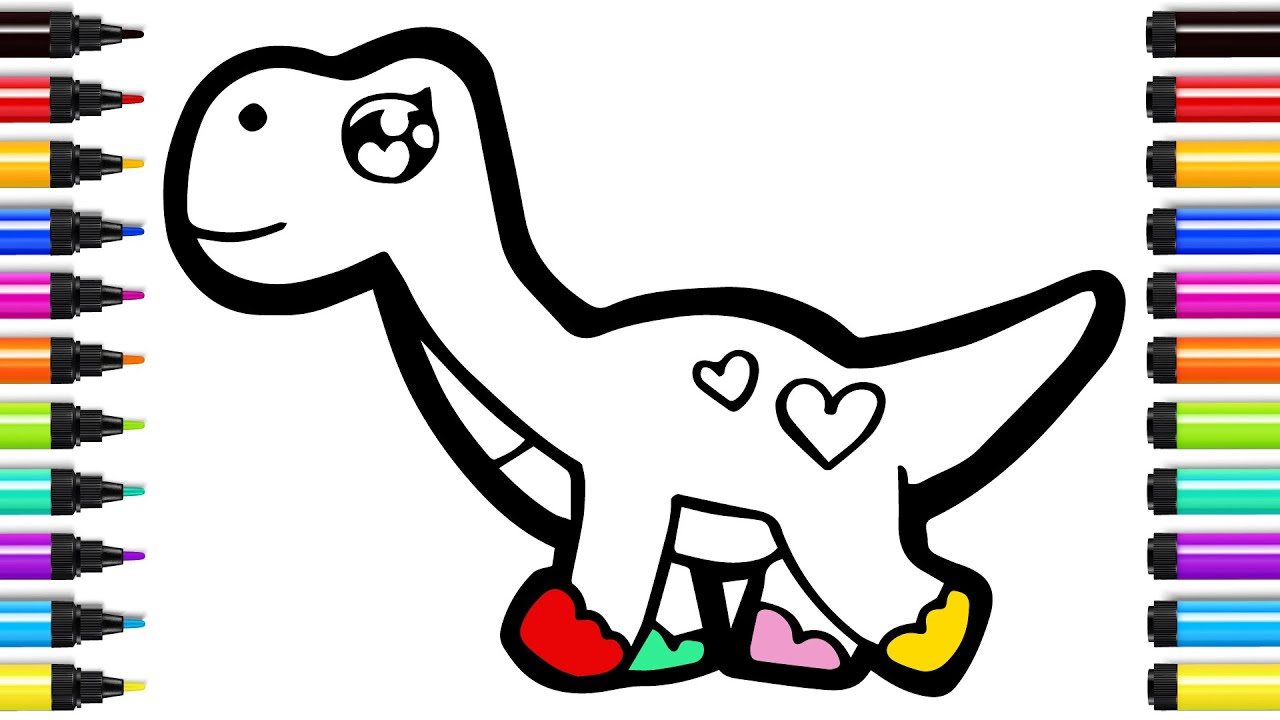 How to Draw a Cute Dinosaur in just minutes | Easy Step by Step Tutorial