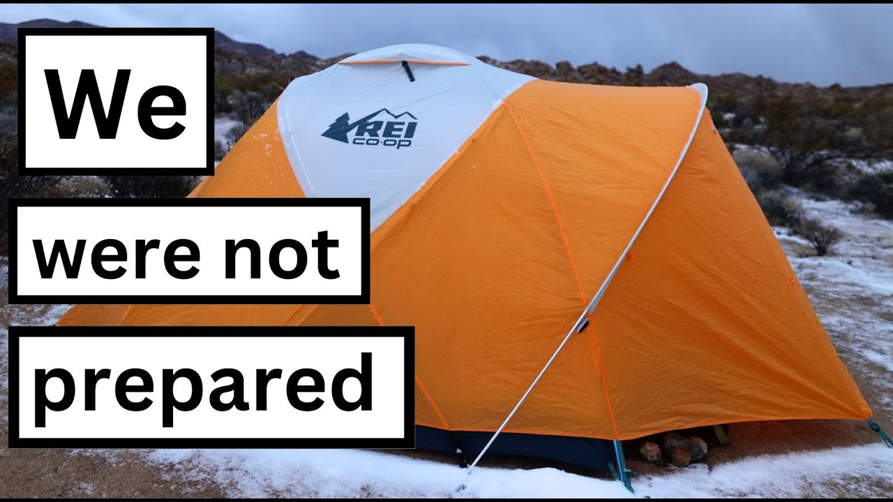 WINTER CAMPING in JOSHUA TREE.  Unexpected SLEET!!!! -- Mastodon Peak hike