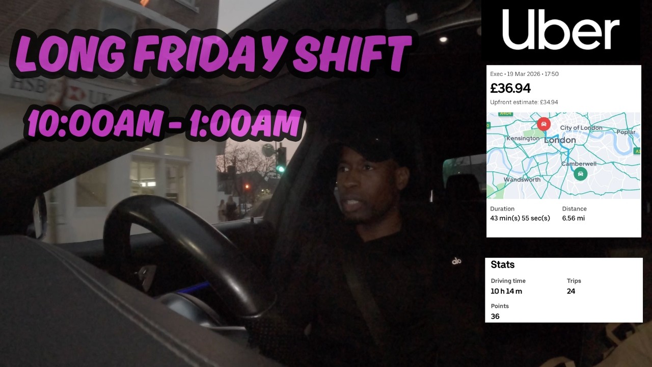 Видеоблог лондонского водителя Uber | 400 фунтов стерлингов за один день | С 10:00 до 1:00 |