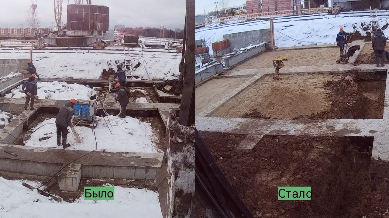 Обратная засыпка фундамента.Работа на эксковаторе погрузчике hidromek 102b.