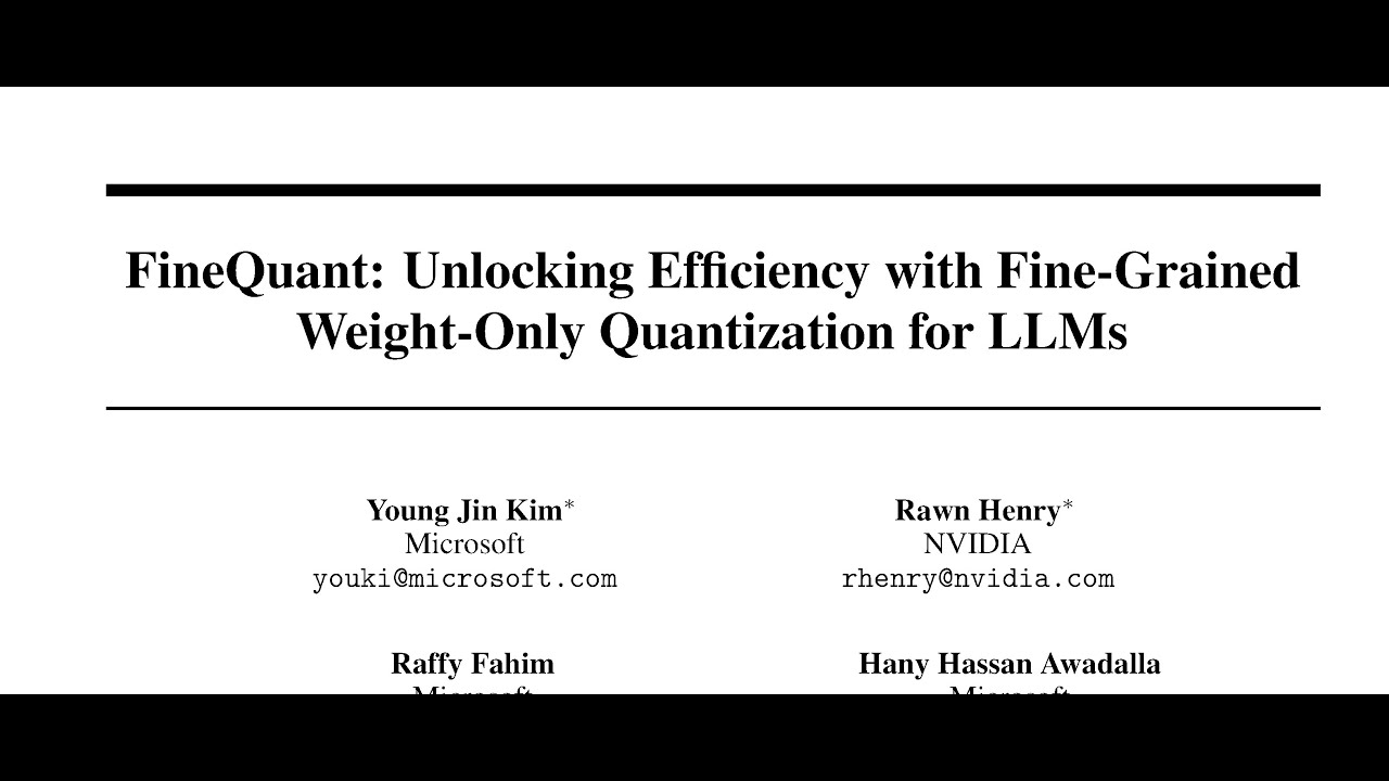 FineQuant: Unlocking Efficiency with Fine-Grained Weight-Only Quantization for LLMs