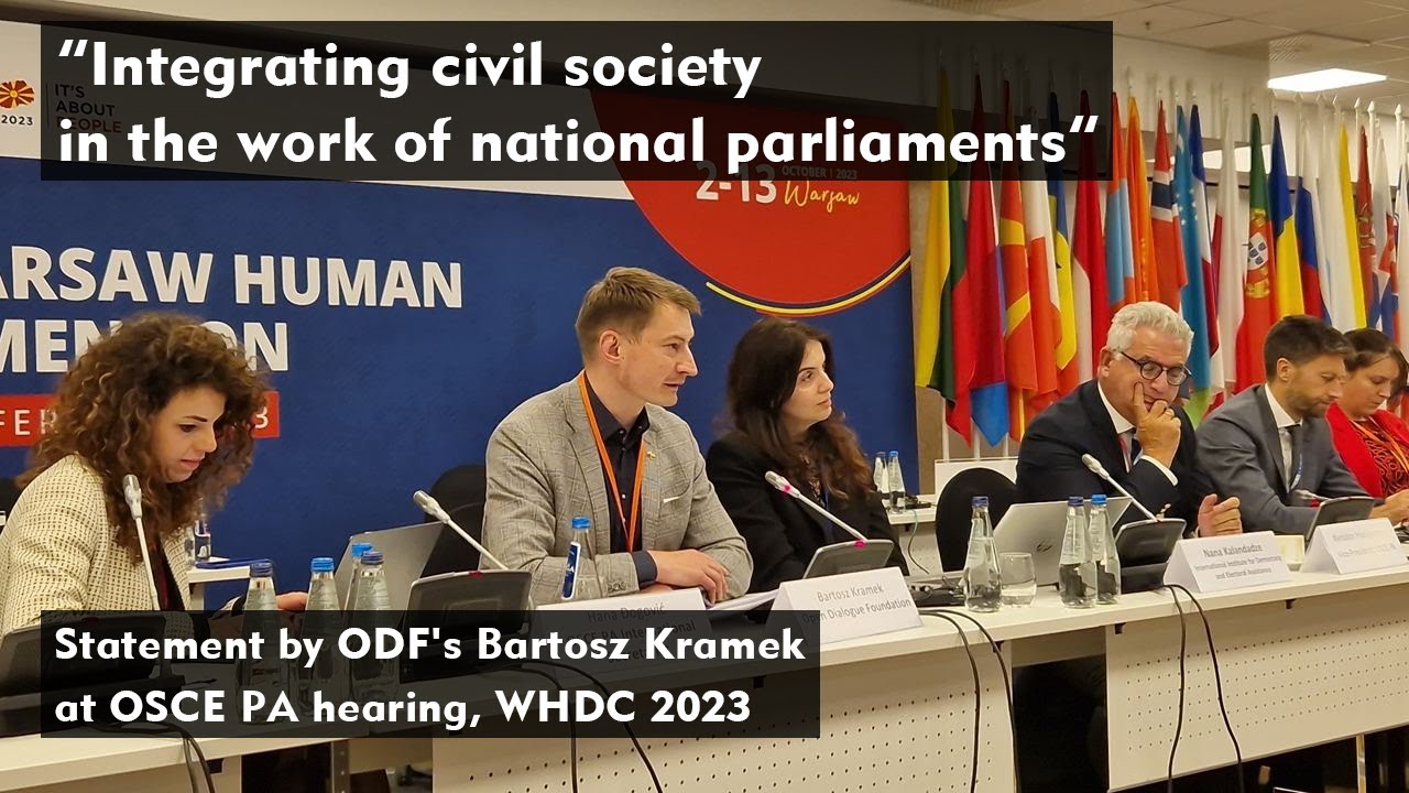 ODF's Bartosz Kramek's statement at OSCE PA hearing, WHDC 2023