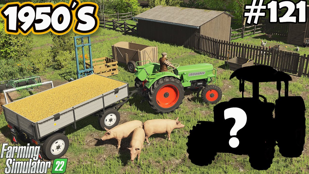1950-е. Новый БОЛЬШОЙ ТРАКТОР. Продажа пшеницы и свиней. Farming Simulator 22. FS 22. Покадровая ...