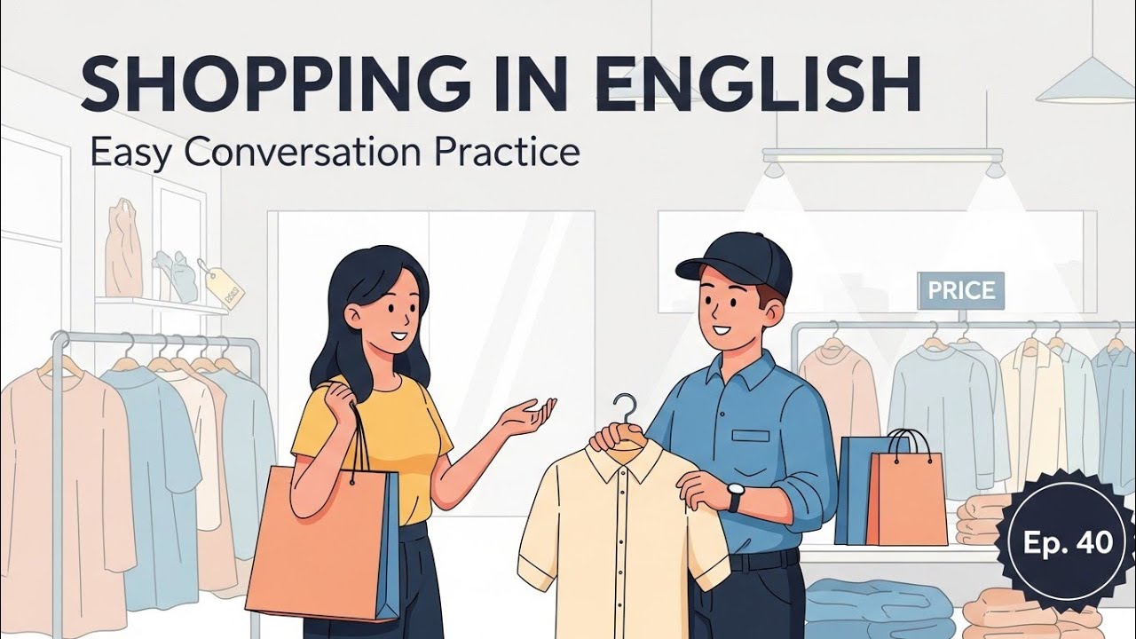 How to Speak English While Shopping – Beginner Conversation EP 40 | Slow English | English podcast