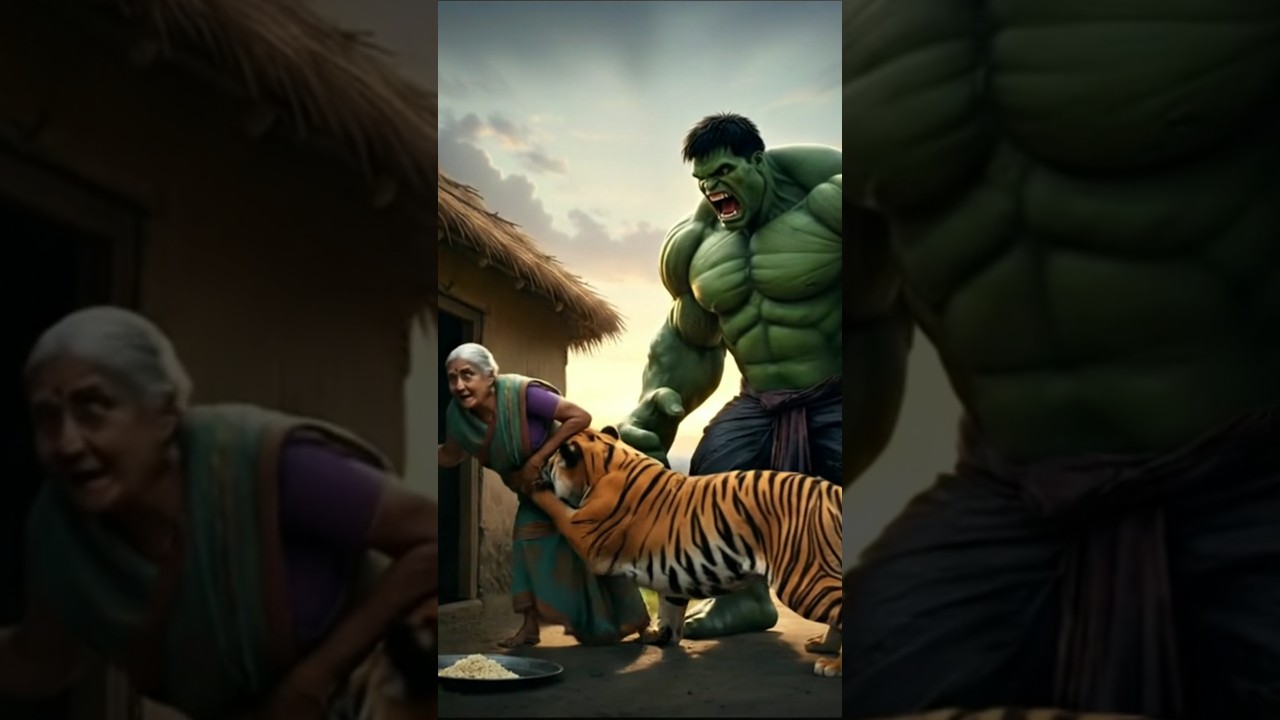 hulk with Brave Mom fight tiger. 