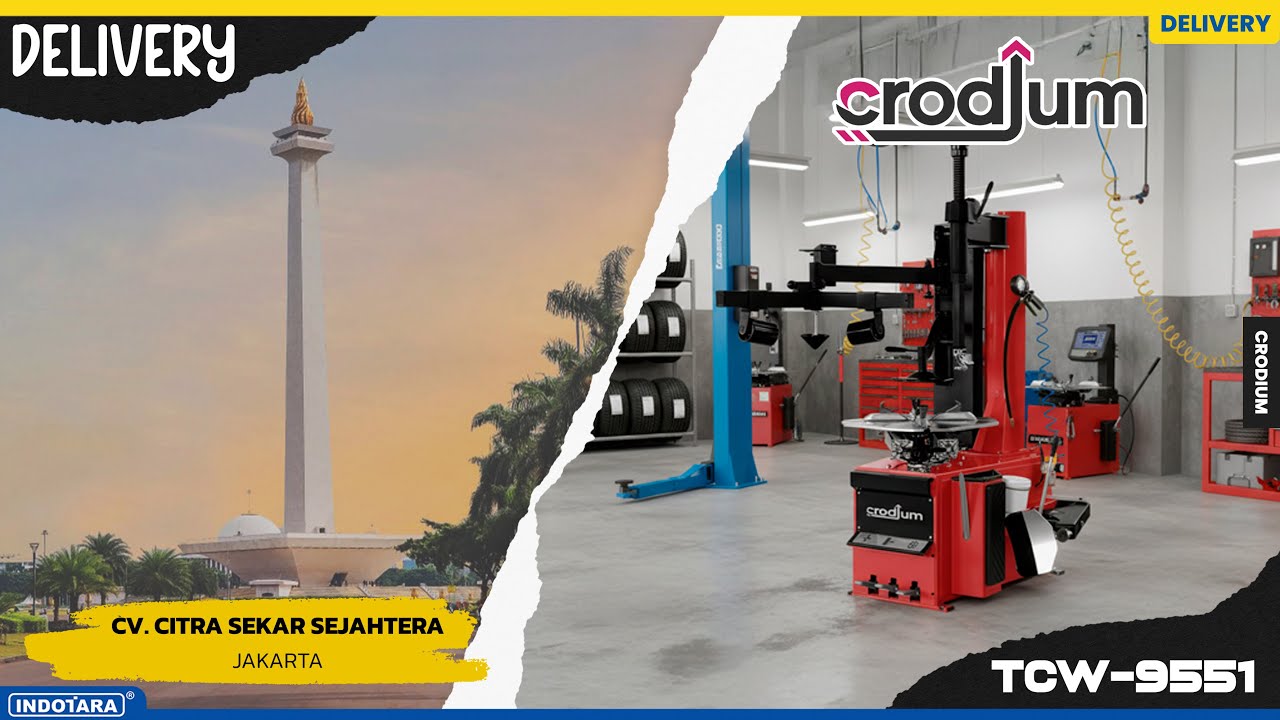 DELIVERY UNIT CRODIUM SEMI AUTOMATIC TYRE CHANGER TCW-9551 MENUJU CV. CITRA SEKAR SEJAHTERA