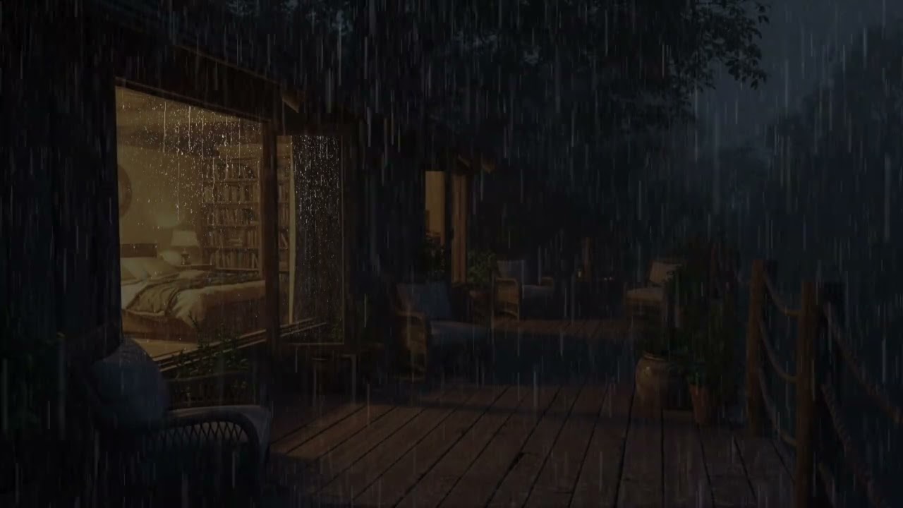 Peaceful Rainfall at Night | Relaxing Rain Sounds for Deep Sleep & Focus