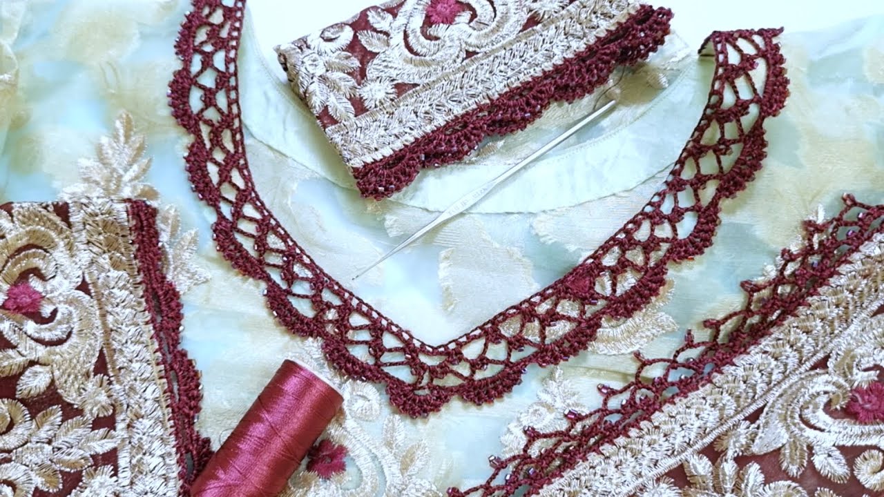 Easy and fast crochet Border Lace🤗New Qureshi Design for Beginners | crochet sleeves design Tutorial