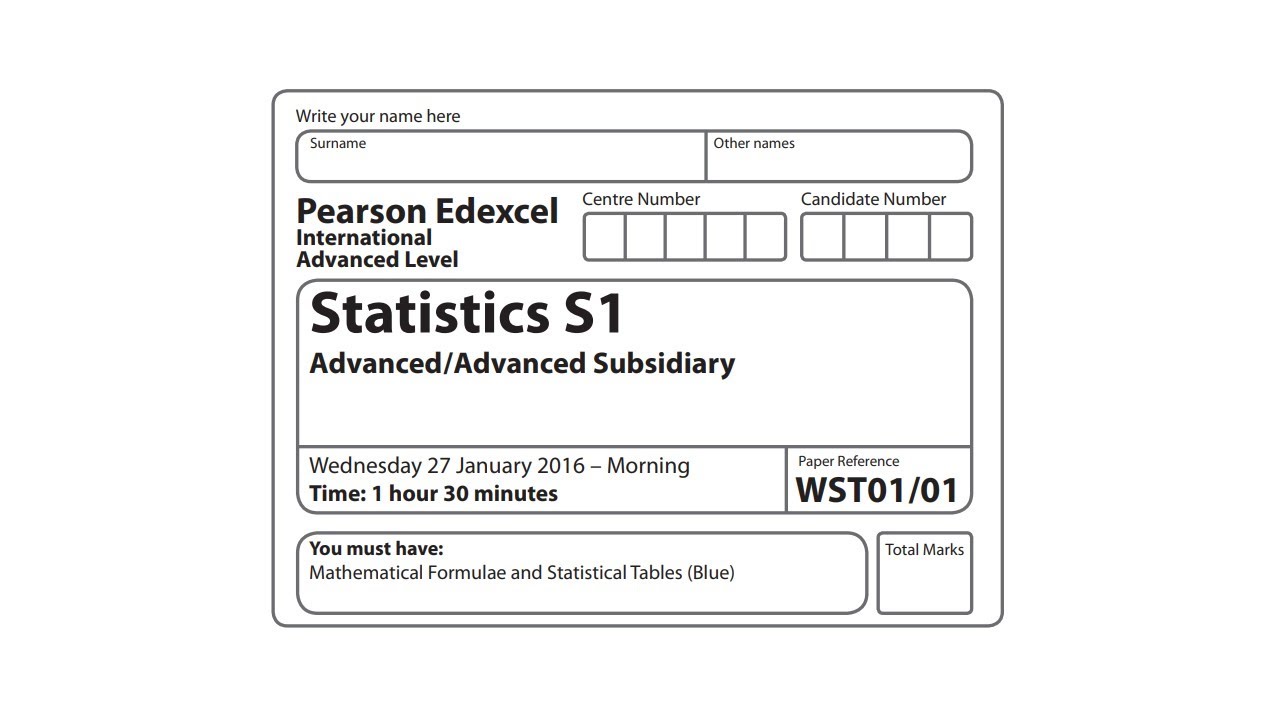 2016 January Statistics 01 Paper Discussion