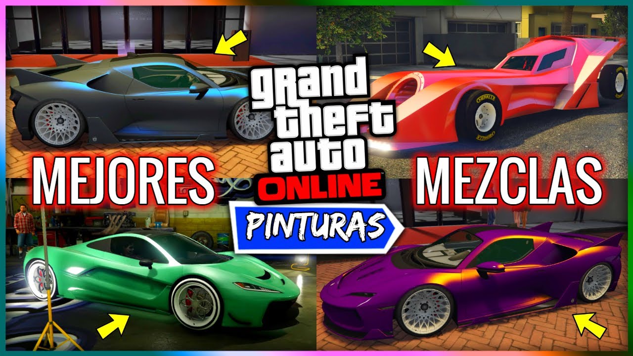 TOP 10 MEJORES PINTURAS & MEZCLAS DE COLORES Para VEHICULOS en GTA 5 Online |2021| parte 2 Cjp_Mysti