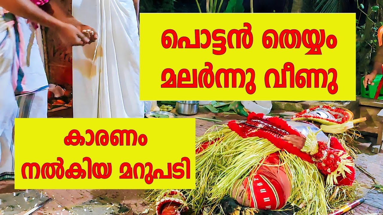 പൊട്ടൻ തെയ്യം മലർന്നു വീണതിന് തെയ്യം നൽകിയ മറുപടി | പൊട്ടൻ തെയ്യം | pottan theyyam | theyyam