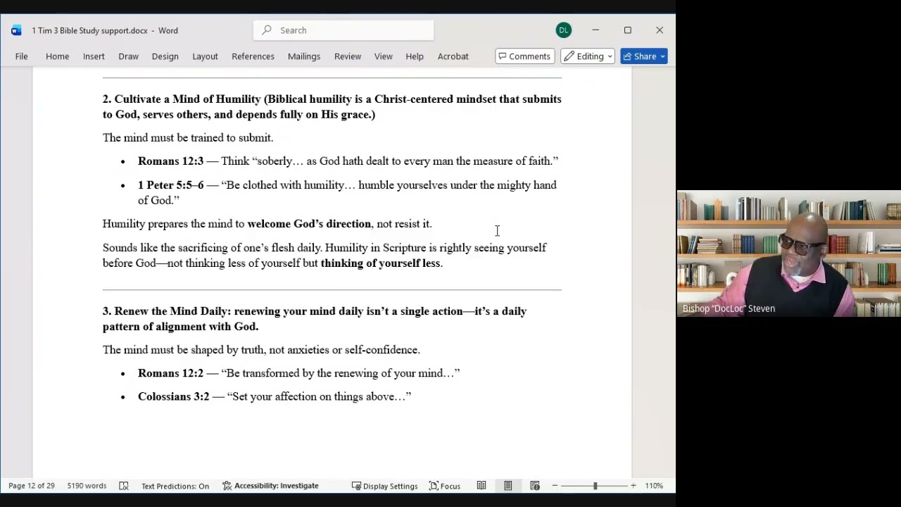 Bible Study Jas  4:13-15   How to prep our minds, thoughts and faith 2/11/26