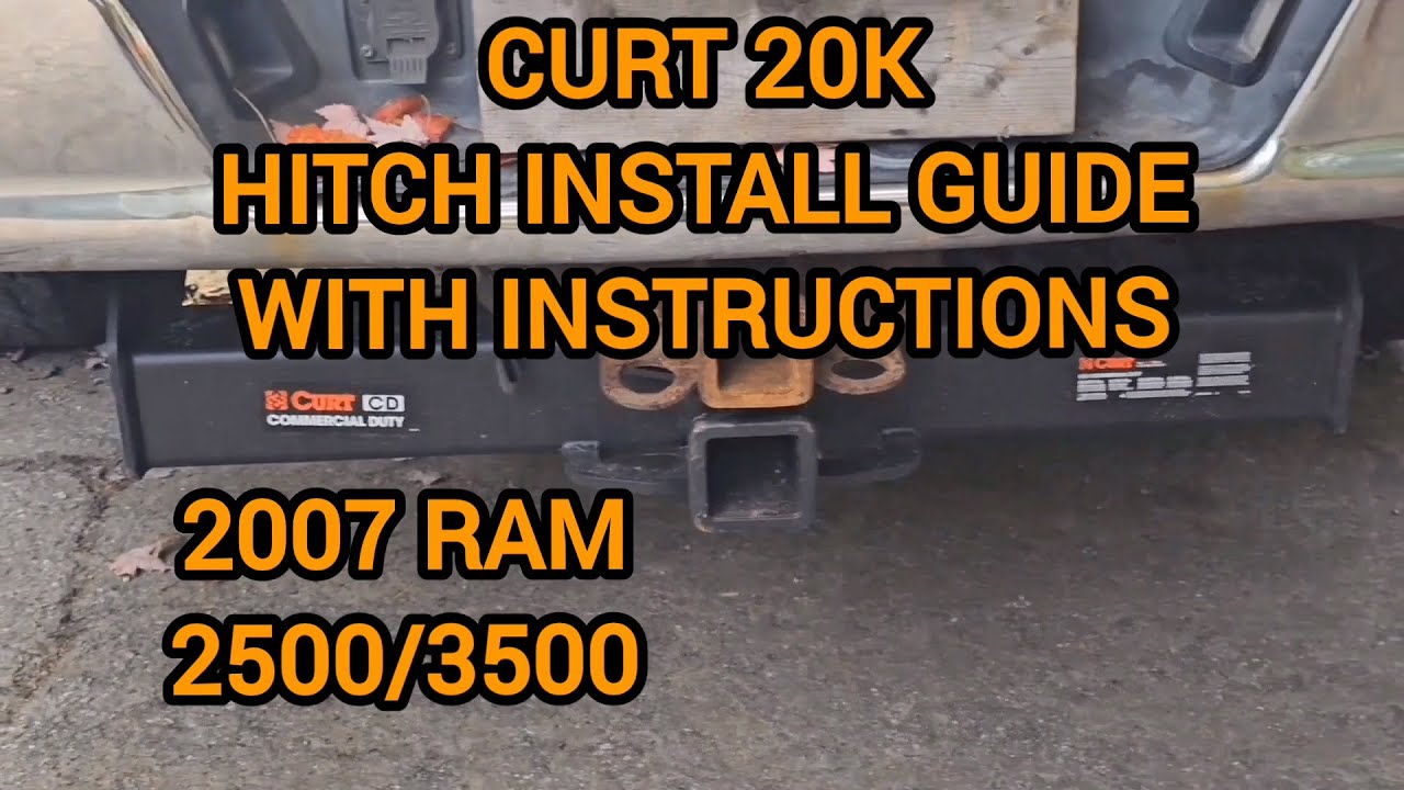 15809 20k CURT 2.5 inch reciever hitch installation 2007 Dodge Ram 2500 3500 Cummins w instructions