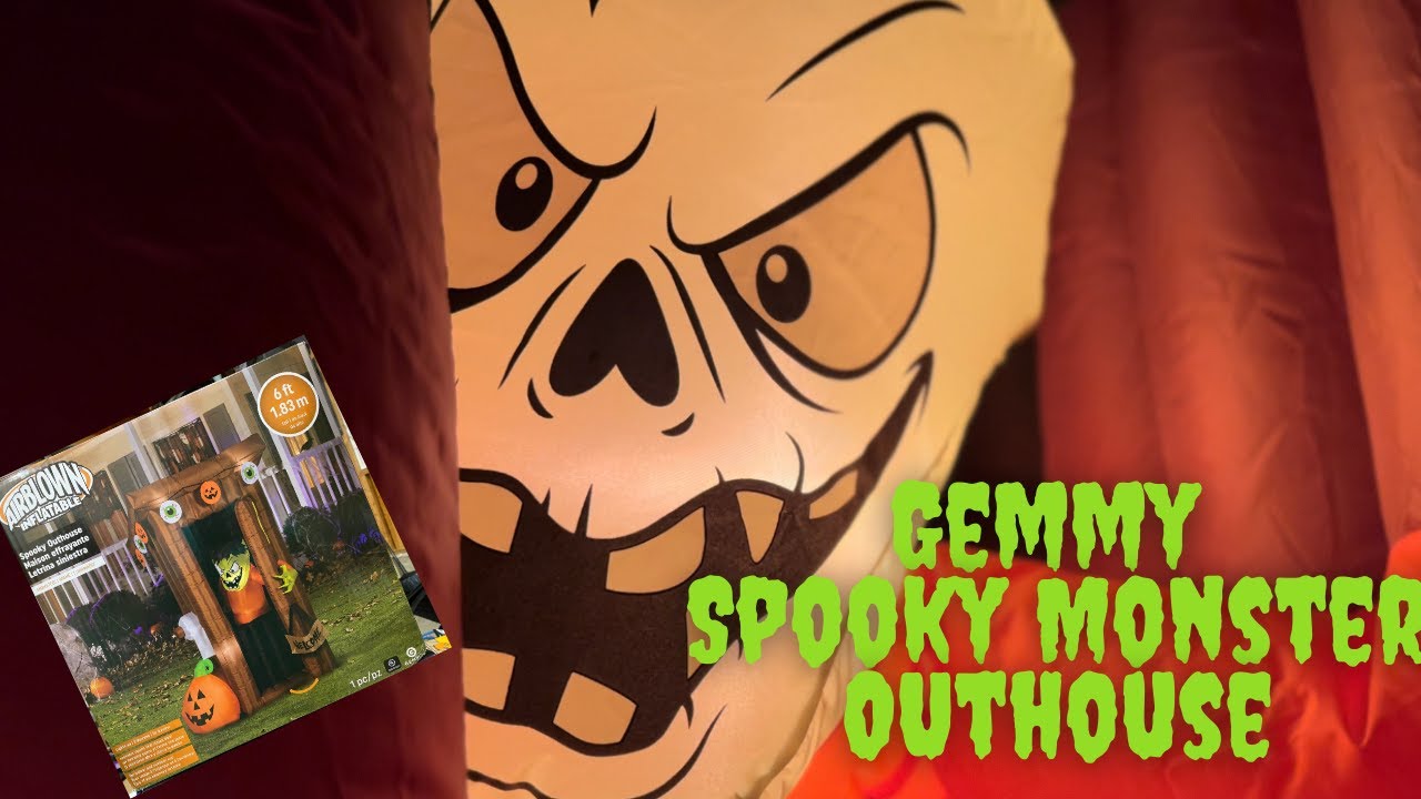 Gemmy Airblown Spooky Outhouse with Animated Monster inflatable Unboxing & Review Halloween 2021