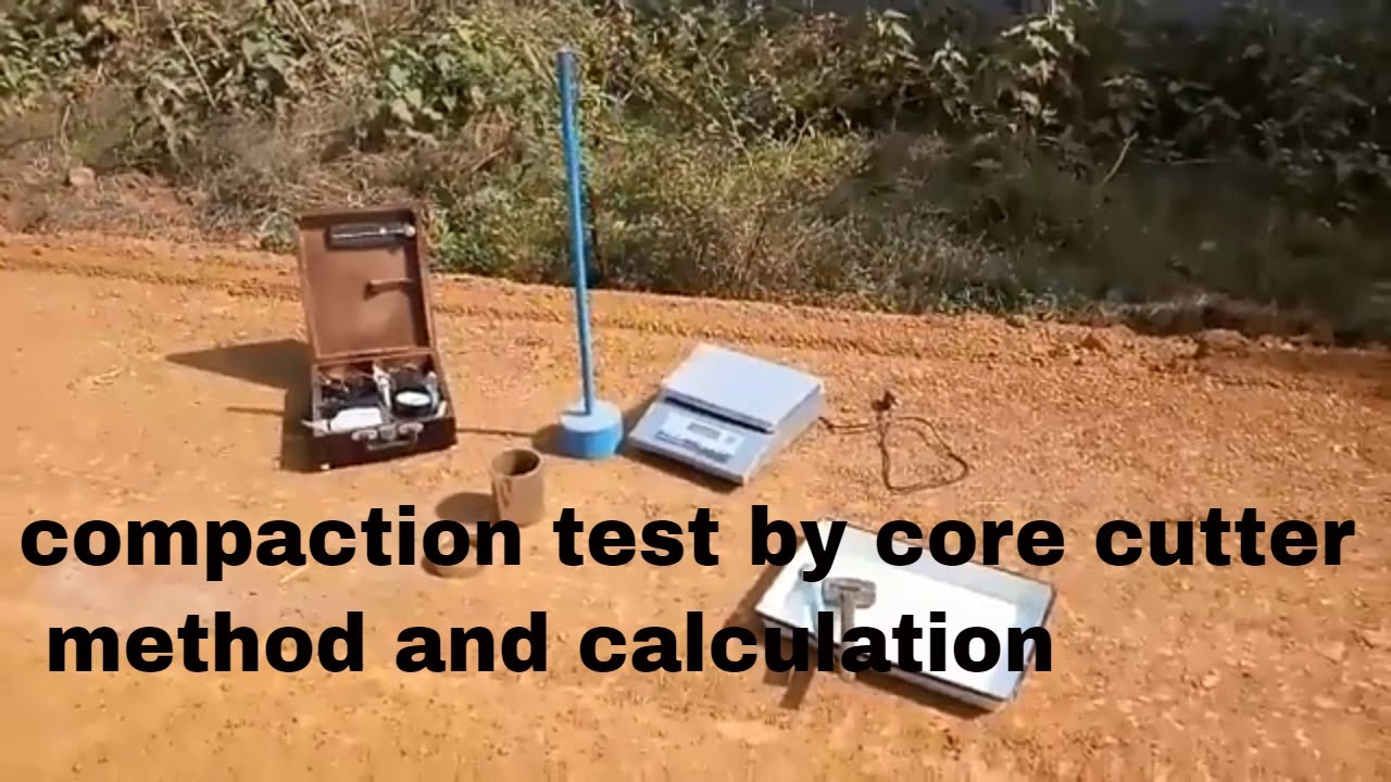 Dry density of soil compaction test by core cutter method and calculations road construction Civil.