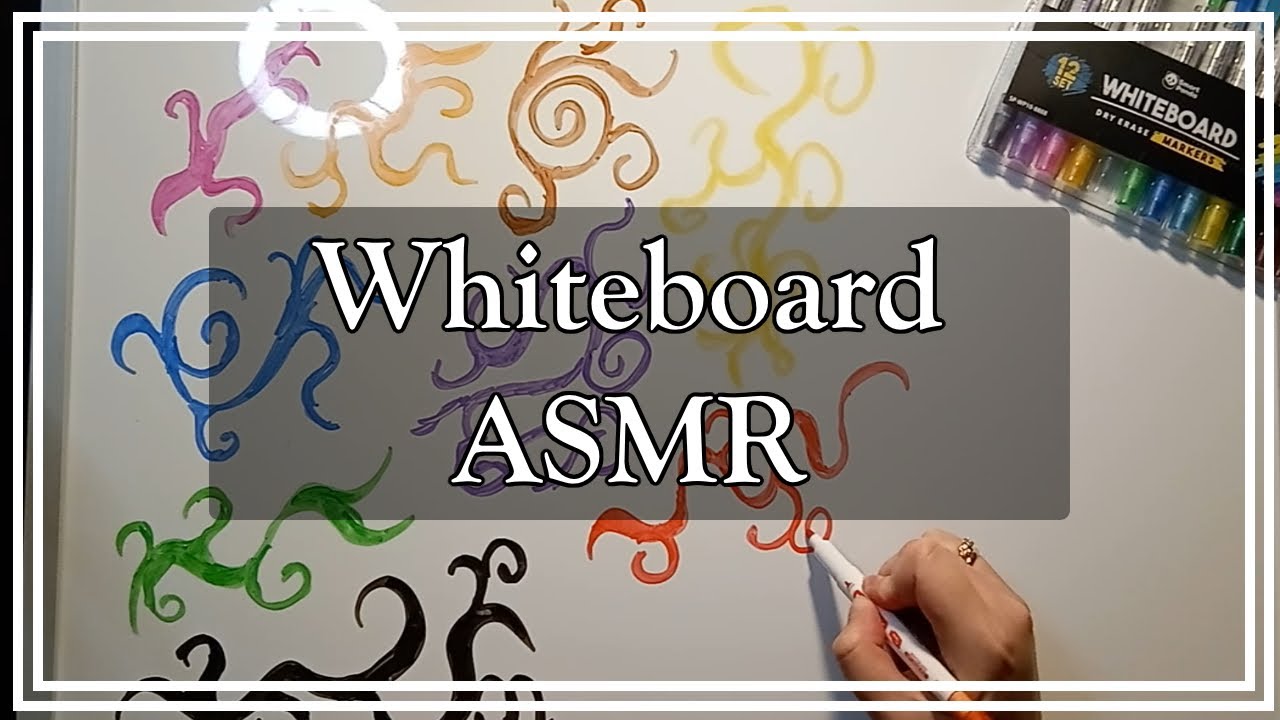 ASMR Drawing on whiteboard with squeaky markers - no talking, no tapping