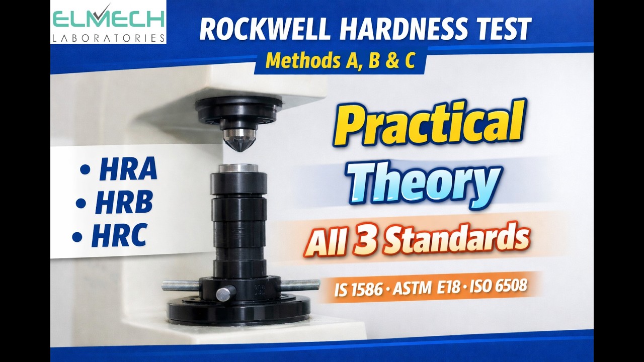 Rockwell Hardness Test (HRA, HRB, HRC) – Practical and Theory | As per IS 1586, ASTM E18, ISO 6508