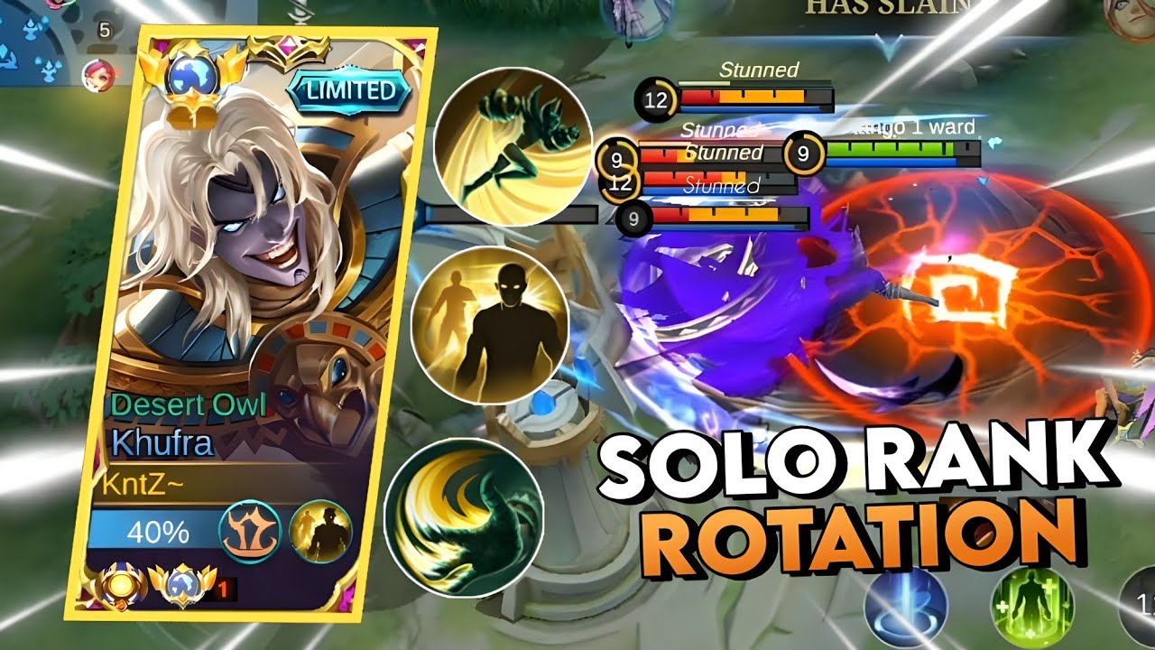 KHUFRA BEST ROTATION IN SOLO RANK 🔥 KHUFRA GAMEPLAY BEST BUILD 2024 MLBB