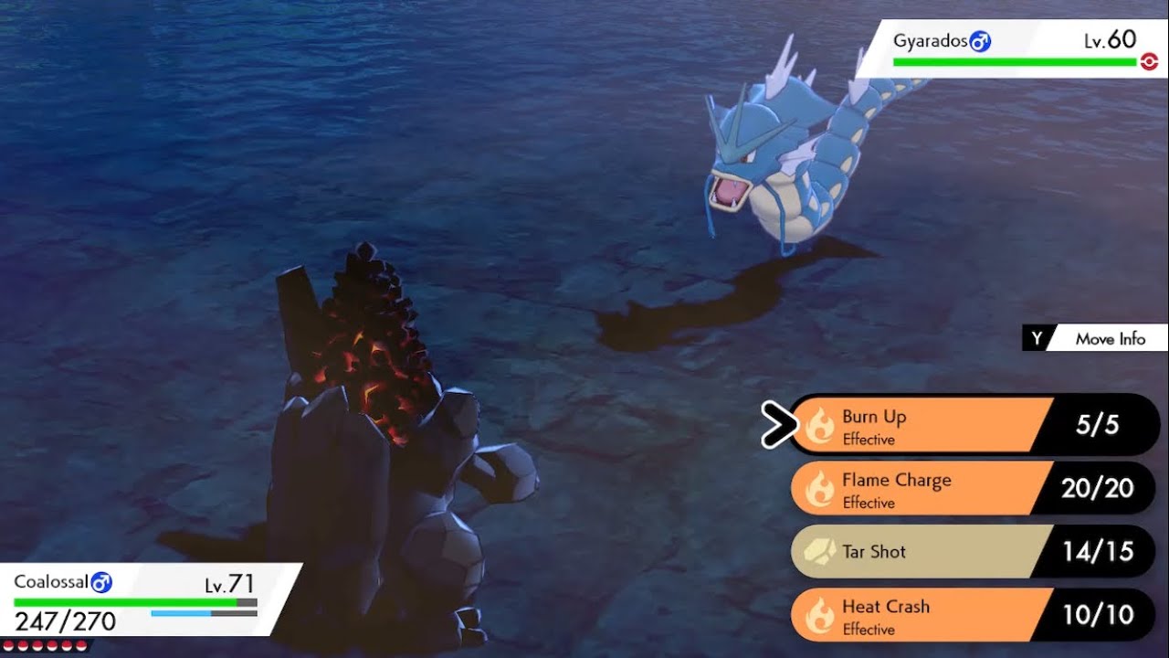 COALOSSAL - TAR SHOT + BURN UP (POKEMON SHIELD)