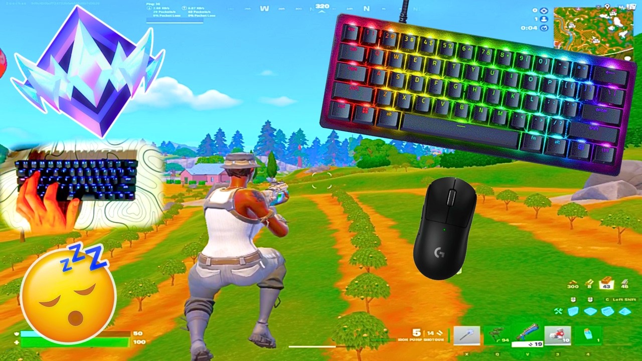 Razer Huntsman Mini ASMR 😴 Fortnite Ranked Reload🏆Satisfying Keyboard Fortnite 360 FPS 4K