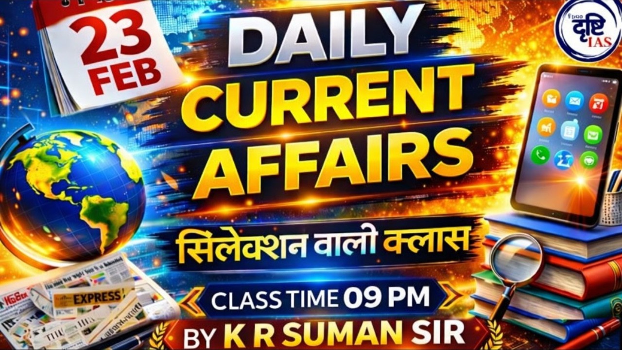 Daily Current Affairs || 23 FEB ll CURRENT AFFAAIRS BY K R SUMAN SIR