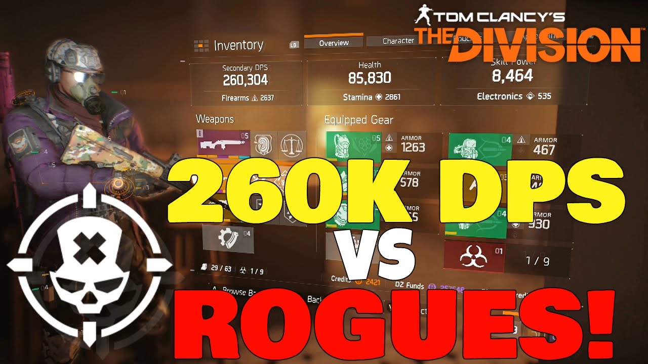 The Division: 260K DPS vs ROGUES! Easy Kills with Dark Zone DPS BUILD!