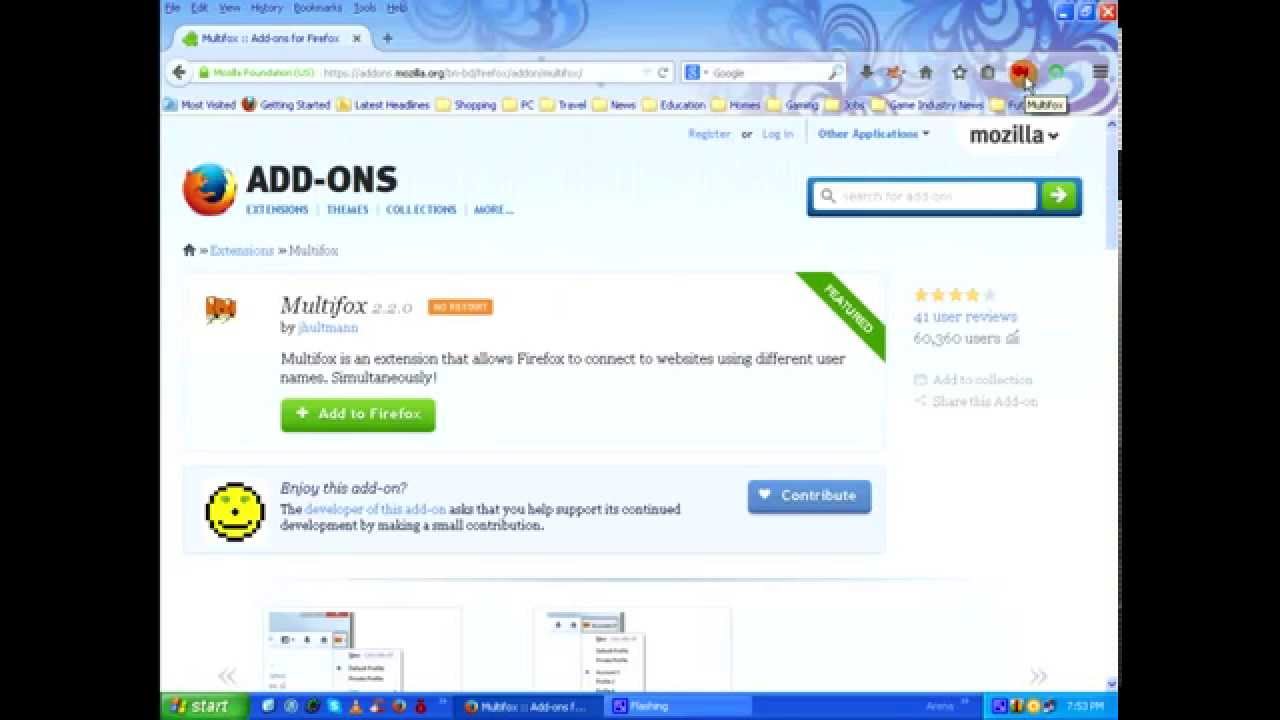 Multifox Firefox (add-on) - Simultaneously login using different user accounts into a website