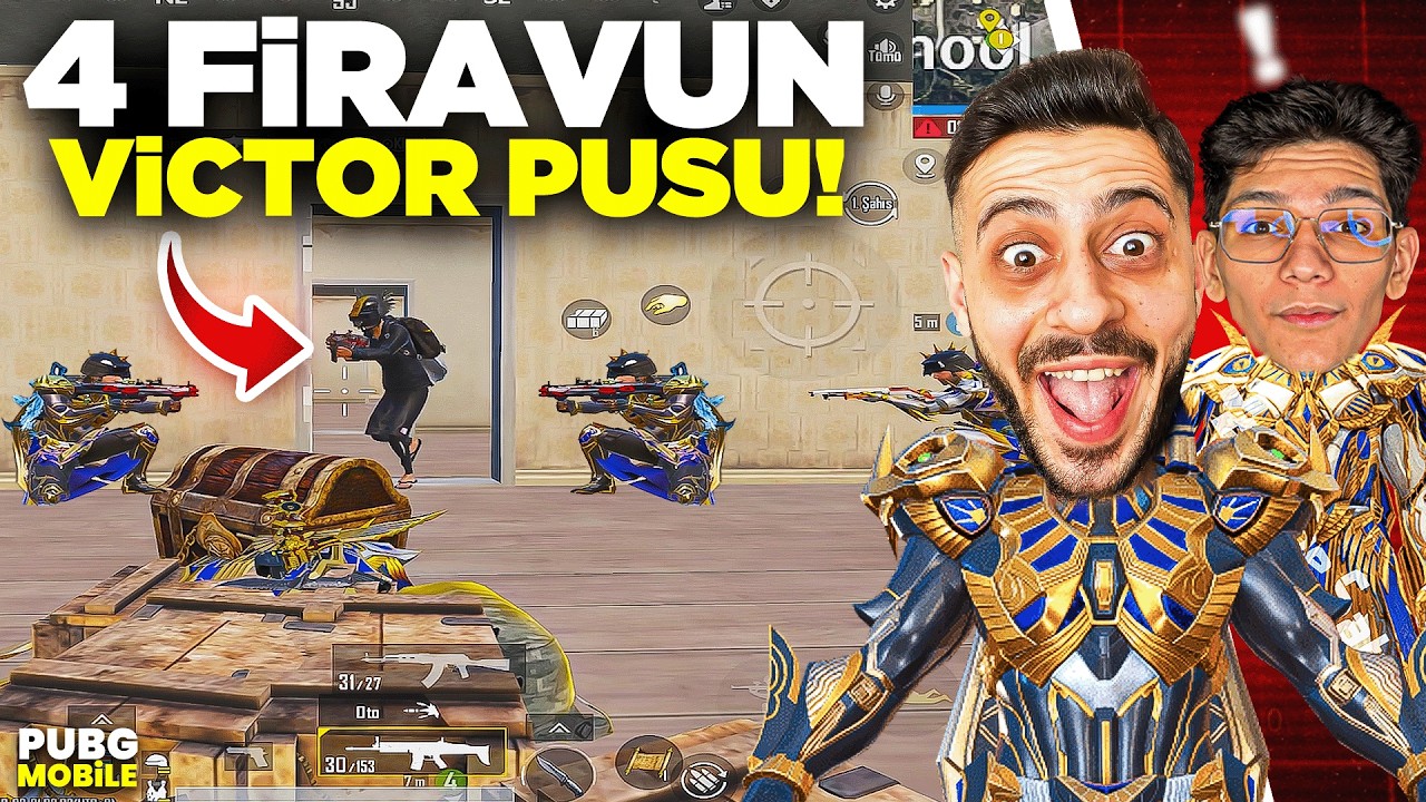 EKİPLE 4 FİRAVUN VİCTOR PUSUSU YAPTIK😱 ÇILDIRTTIK - PUBG MOBİLE