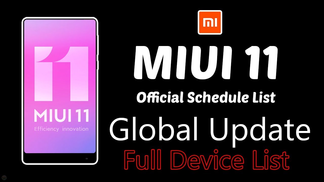 MIUI 11 Official Global Schedule List