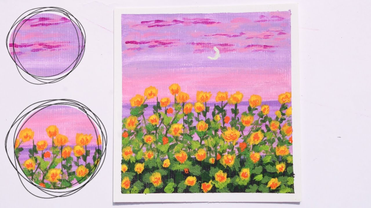 Easy Acrylic Landscape for Beginners || Acrylic Painting Step by Step