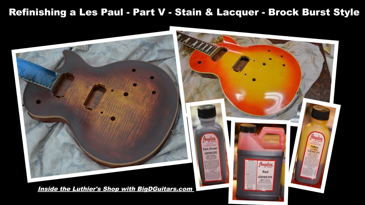 Реставрация Les Paul. Часть V. Морилка и лак. Стиль Брока Бёрста. BigDGuitars