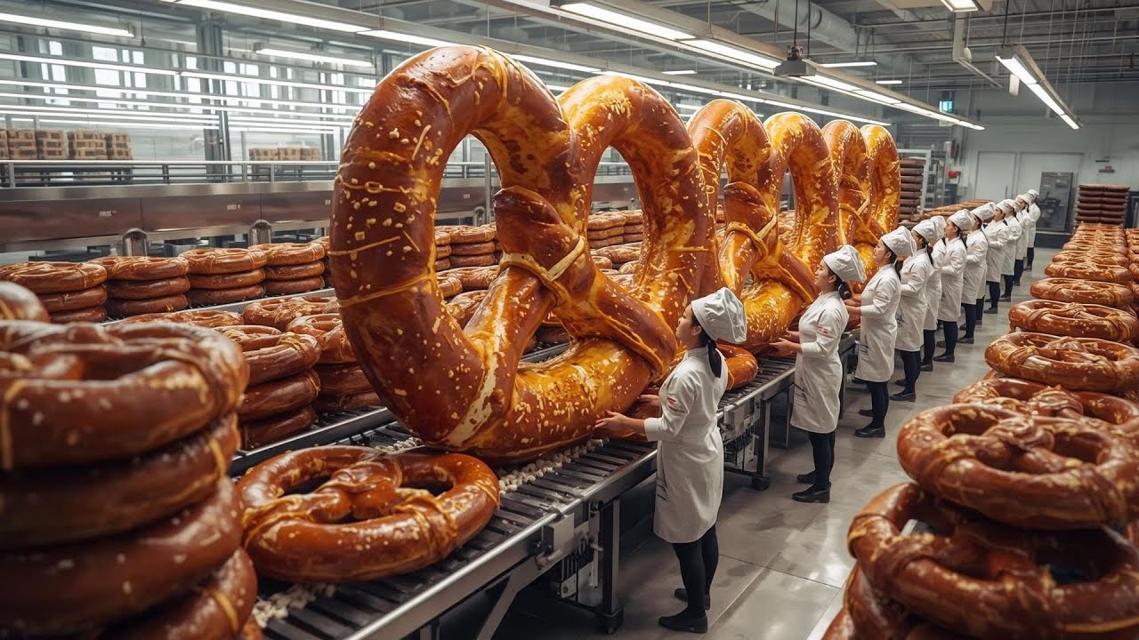 Inside a Modern Pretzel Factory: From Wheat to Crispy Perfection (Full Process) 