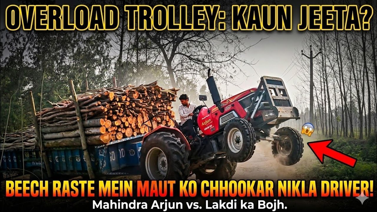 Mahindra Arjun Power Test: Overload Trolley Ne Kar Diya Bura Haal 😨