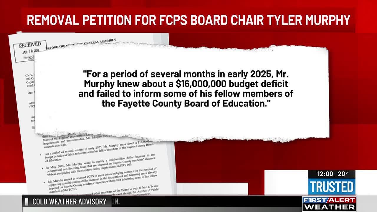 Petition for removal filed against FCPS Board Chair Tyler Murphy