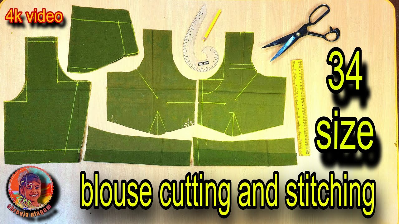 34 size blouse measurement  cutting and stitching in tamil #beginners #diy