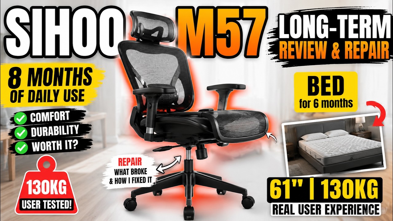 Sihoo M57 Long-Term Review: 8 Months of Daily Use | BED for 6 months | 6'1
