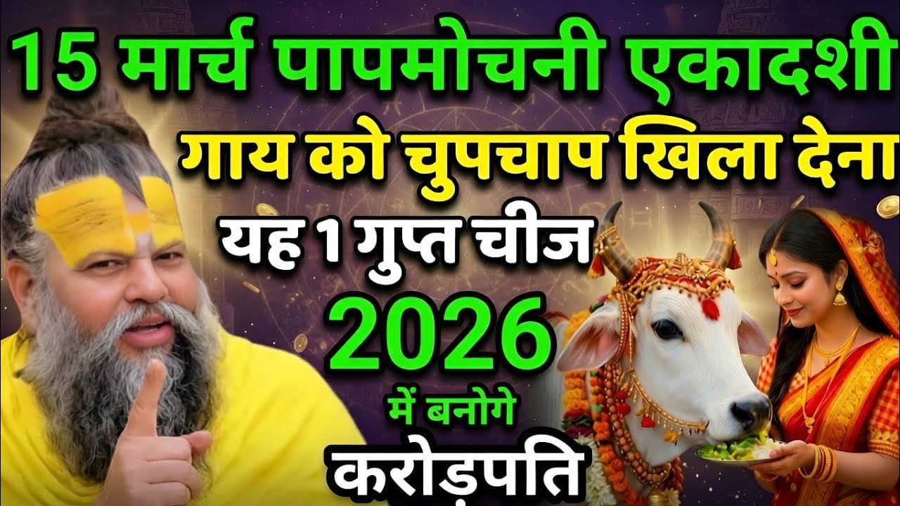 15 मार्च पापमोचनी एकादशी पर 😱 गाय माता को खिला देना 1 गुप्त चीज़😱 बनोगे करोड़पति | Premanand Maharaj
