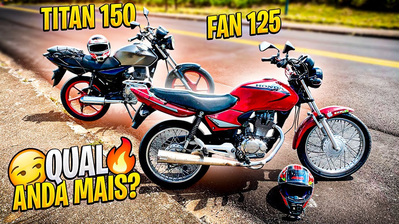 FAN 125 VS TITAN 150 QUAL ANDA MAIS? DEU RUIM NO MEIO DO PEGA! 😥