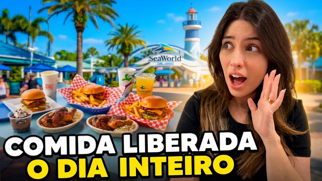 O PLANO DE ALIMENTA&Ccedil;&Atilde;O DO SEAWORLD VALE A PENA? (COMEMOS EM TODOS OS RESTAURANTES)