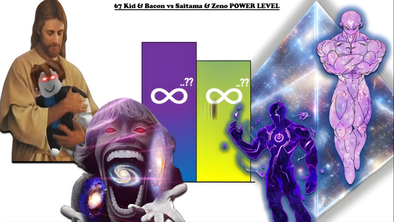 67 Kid Meme & Bacon vs Saitama & Zeno Sama Power Levels (2025)🔥🔥