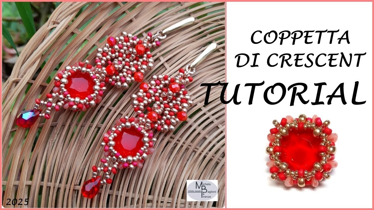 TUTORIAL ORECCHINI COPPETTA DI CRESCENT beads Square 12x12mm 🏵️ #Crescent #Incastonare #Rivoli