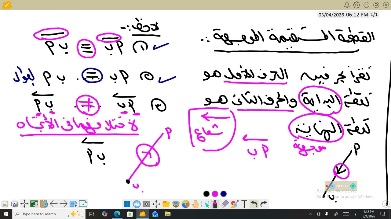 القطعة المستقيمة الموجهة